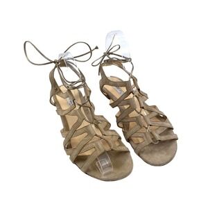 Duccio Venturi Italian Metallic Tie Suede Gladiator Sandal sz 39/9 US